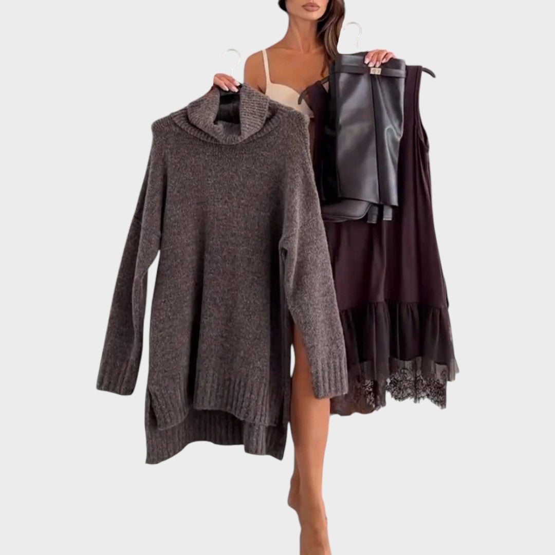 Linda - Strickoberteil und Kleid Set