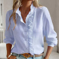 Damen Geknöpft Elegant Gestreift Bluse