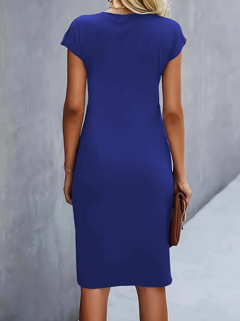 Damenkleid mit Rundhalsausschnitt – Elegantes Sommerkleid für Alltag & Besondere Anlässe