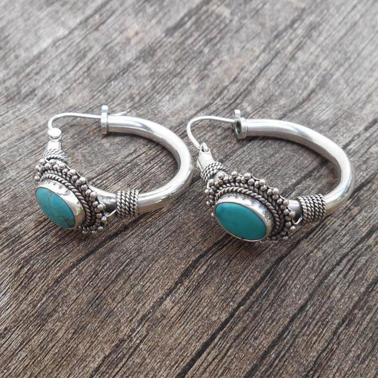 Elegante Ohrringe aus Sterlingsilber mit Türkis