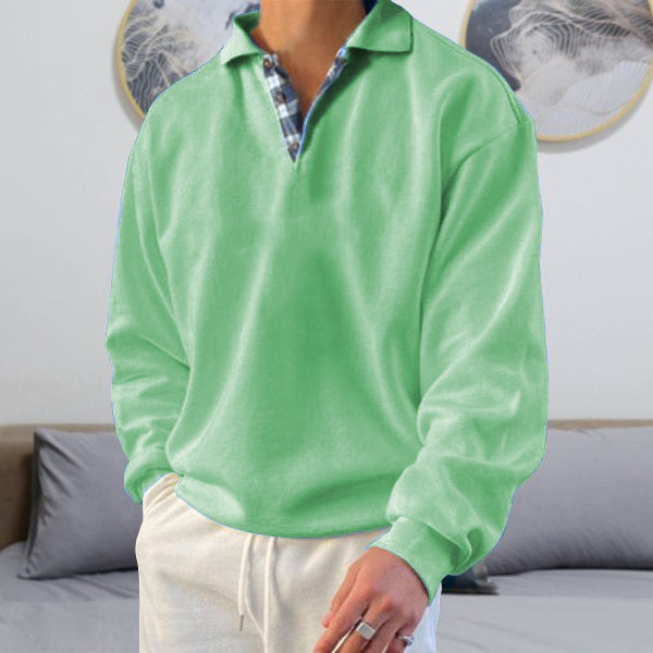 Owen | Herren Polo Pullover Casual Langarm Oversize Strickpullover