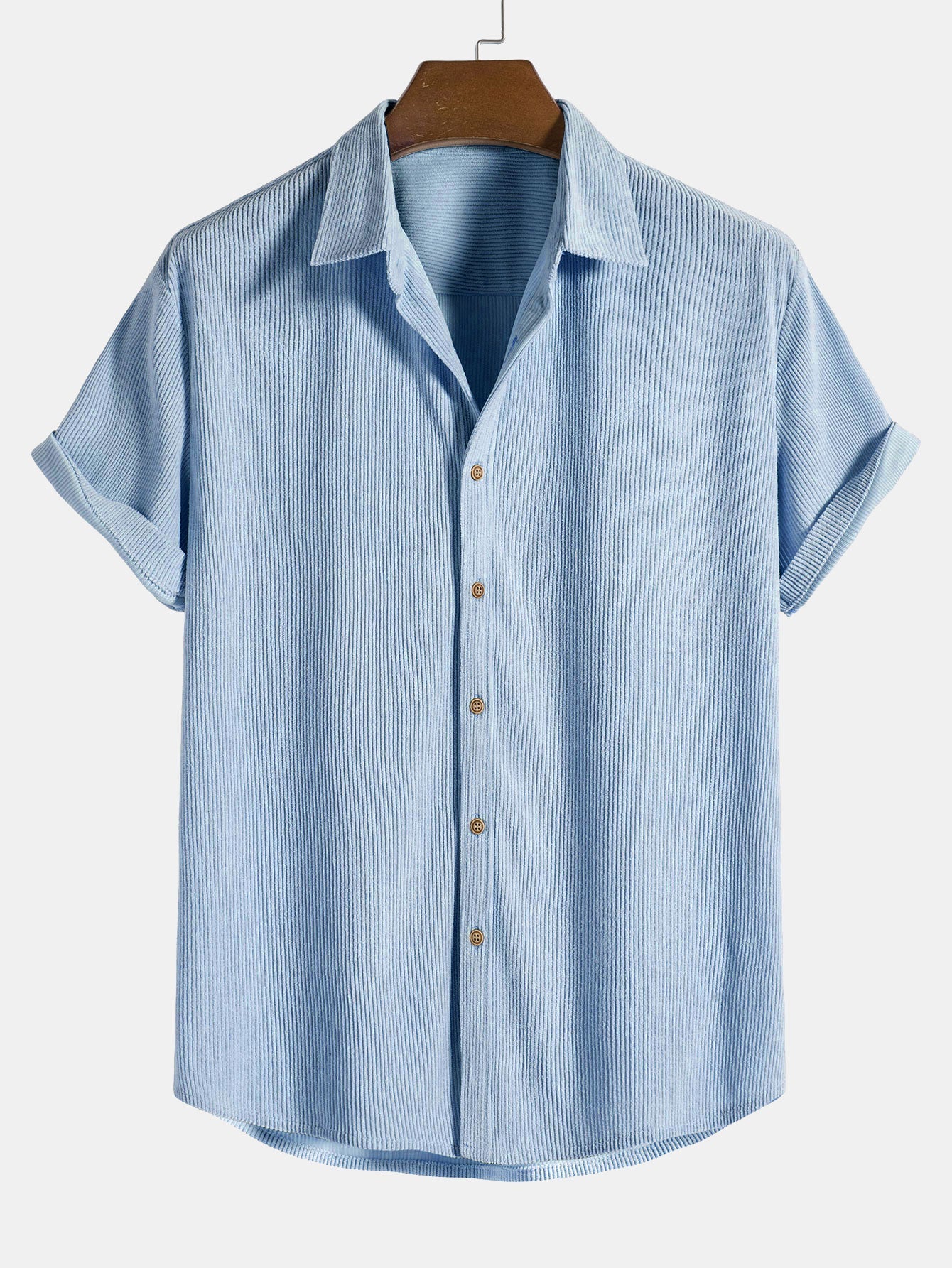 Kurzärmeliges Corduroy Hemd mit Knöpfen & Shorts