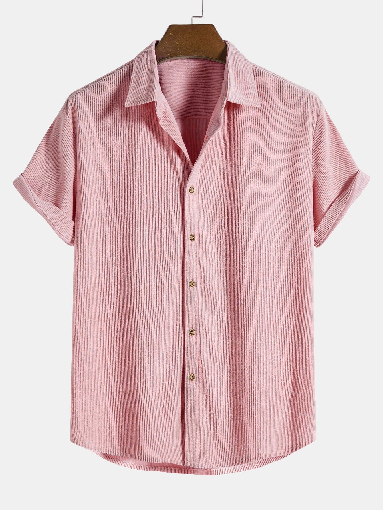 Kurzärmeliges Corduroy Hemd mit Knöpfen & Shorts