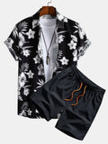 Hemd mit tropischem Blumenmuster & Shorts zum Schwimmen