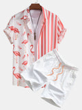 Hemd mit Flamingo-Streifen-Panel und Shorts zum Schwimmen