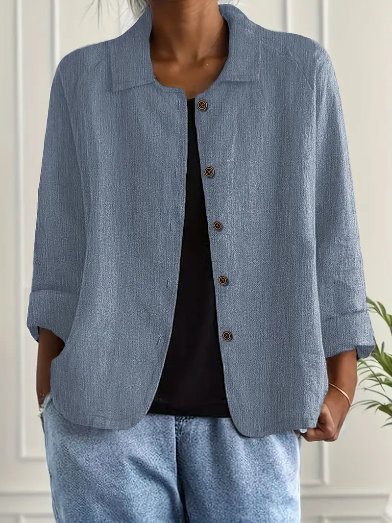 Damen Langarm Elegant Sommer Bluse