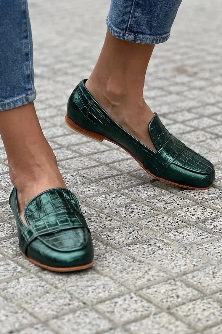 Ottilie | Loafer mit Krokodilstruktur
