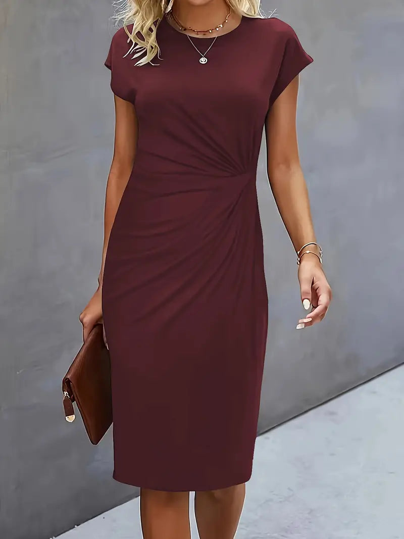 Damenkleid mit Rundhalsausschnitt – Elegantes Sommerkleid für Alltag & Besondere Anlässe