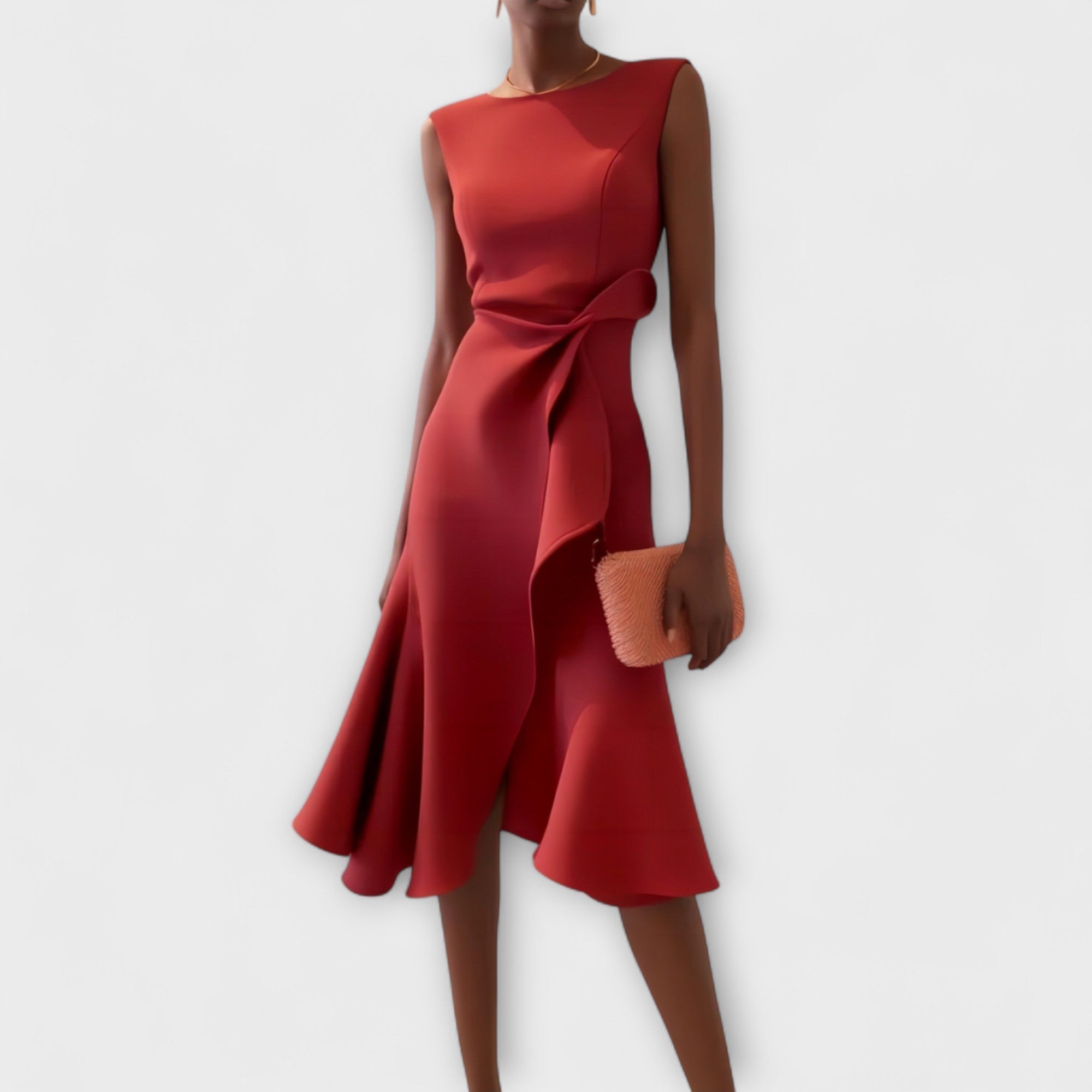 Sheila - Elegantes Damen-Midikleid mit Rüschendetails