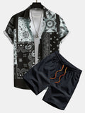 Paisley Patchwork Druck Hemd #Zufälliges Musterdesign# & Swim Shorts