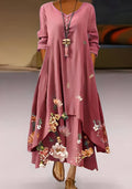 Belle - Elegantes, locker geschnittenes Damenkleid mit Muster