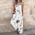 Sunny | Damen Latzhose Ärmellos Blumendruck Weites Bein Sommer