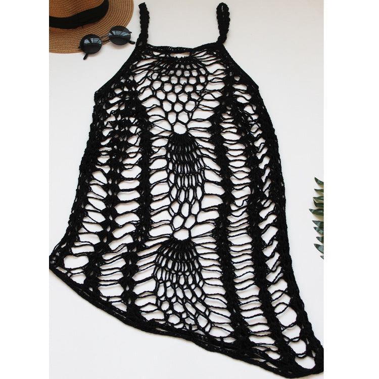 Damen Häkel-Strandkleid mit verführerischem Netzdesign Drune