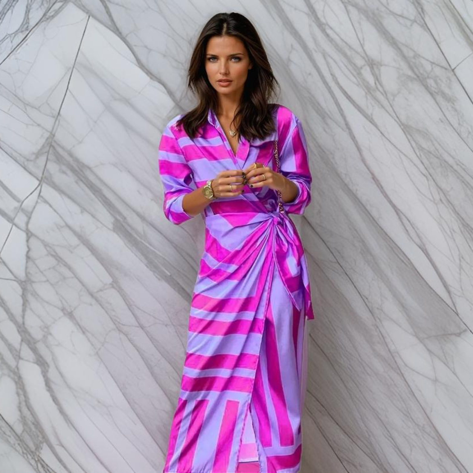 Miral | Elegantes Wickelkleid mit Muster