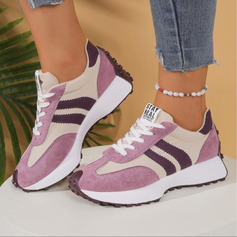 Remy | Damen Retro Sneaker Plateau Wildleder Laufschuhe