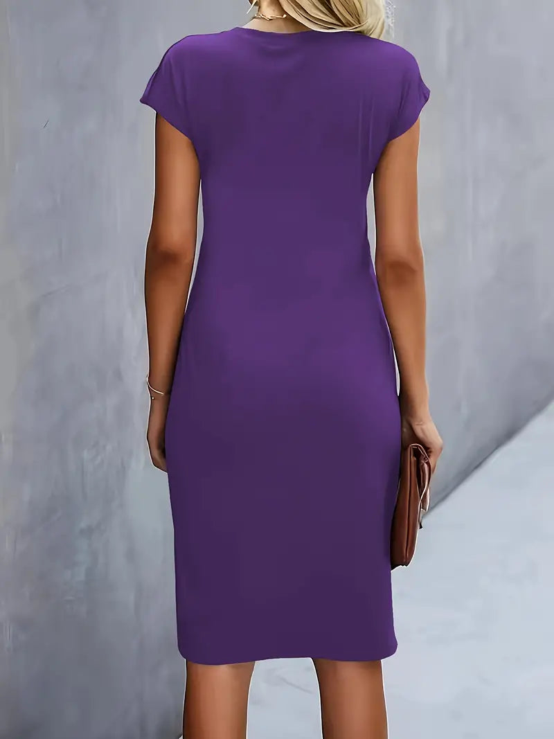 Damenkleid mit Rundhalsausschnitt – Elegantes Sommerkleid für Alltag & Besondere Anlässe