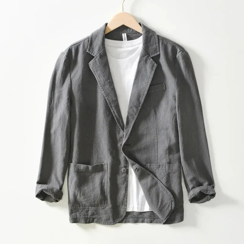 Herren Brusttasche Leinen Sommer Blazer
