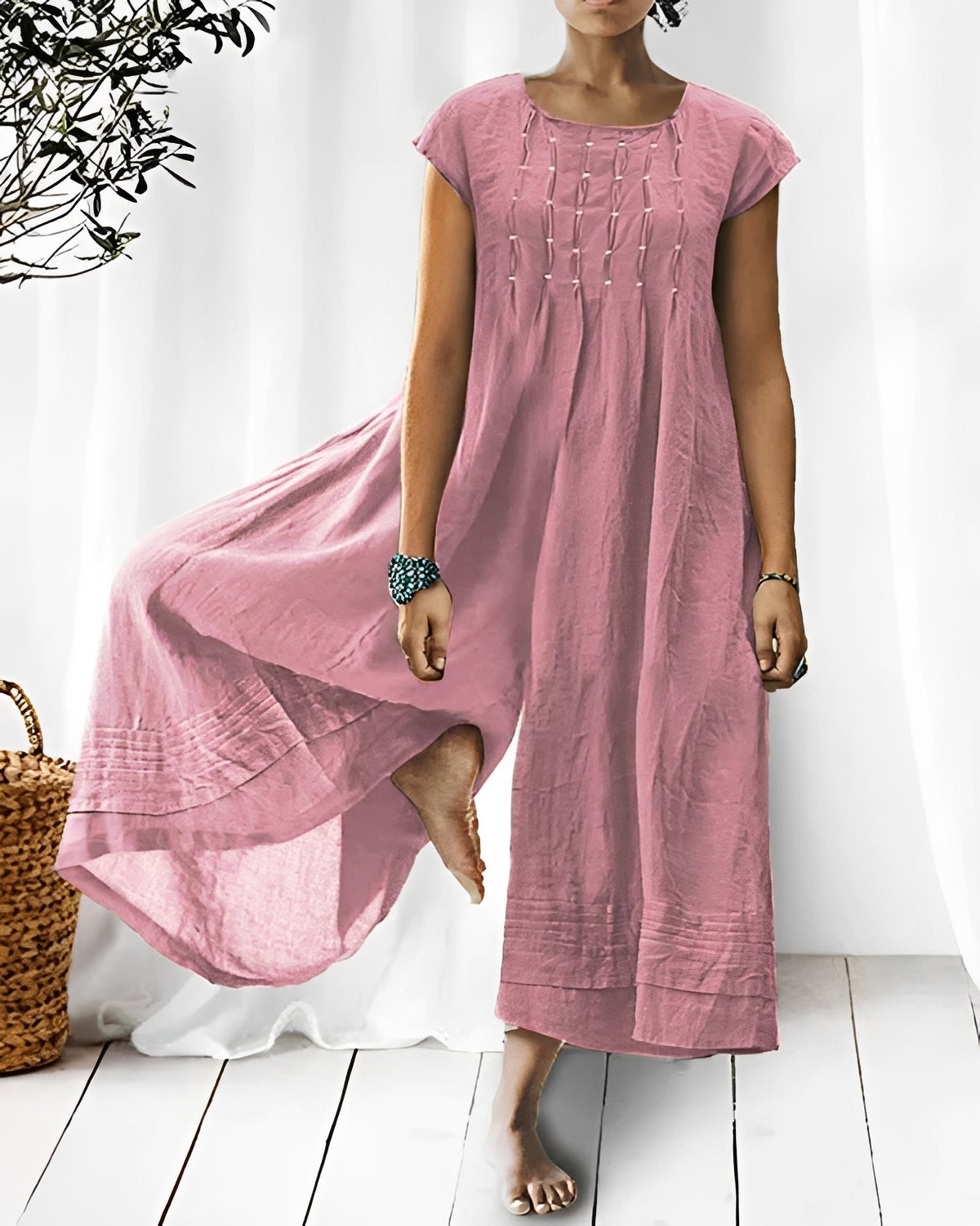 Claudia - Stilvoller Jumpsuit mit kurzen Ärmeln für Damen
