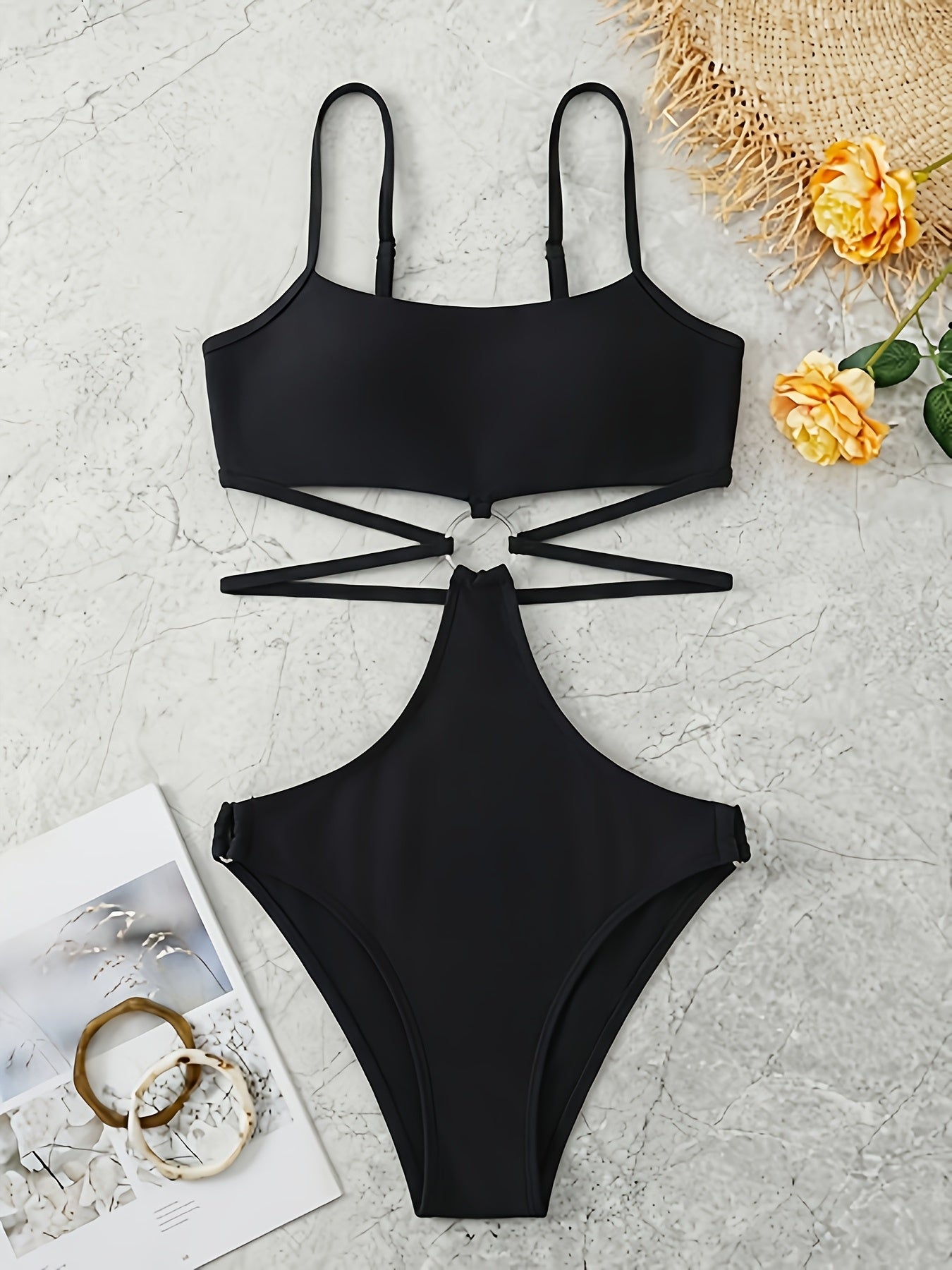 Damen Sommer Cut-Out Monokini Badeanzug