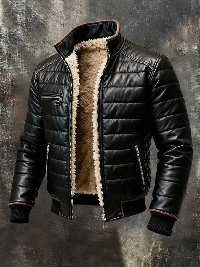 CLÉMEN | SCHWARZE WATTEJACKE MIT SHERPA-FUTTER