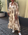 Damen Blumen Gestuft Maxi Sommerkleid
