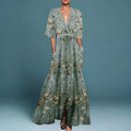 Jill - Stilvolles Damen-Maxikleid mit floralem Muster