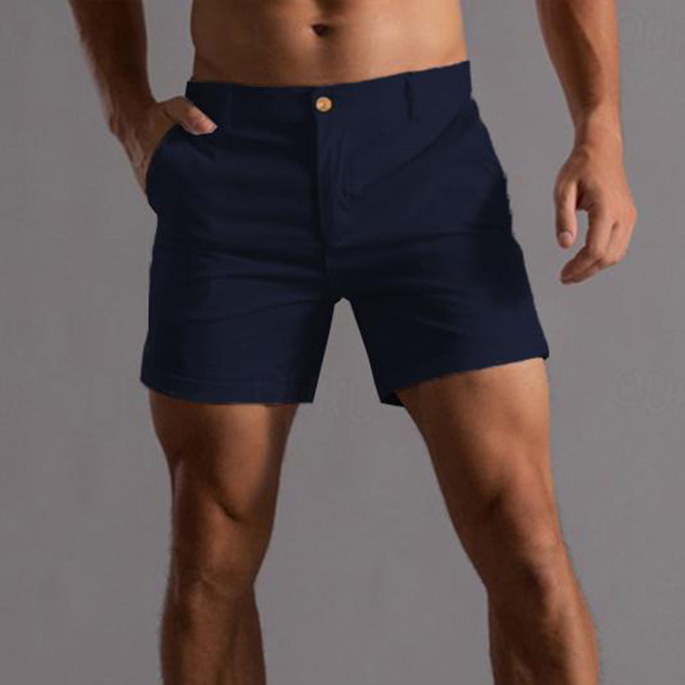 Herren Casual Knopf Slim Fit Kurze Hose