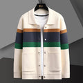 Cole | Herren Strickjacke Streifen Snap-Button Varsity Herbst