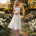 Daniela - Elegantes Midi-Kleid mit eckigem Ausschnitt