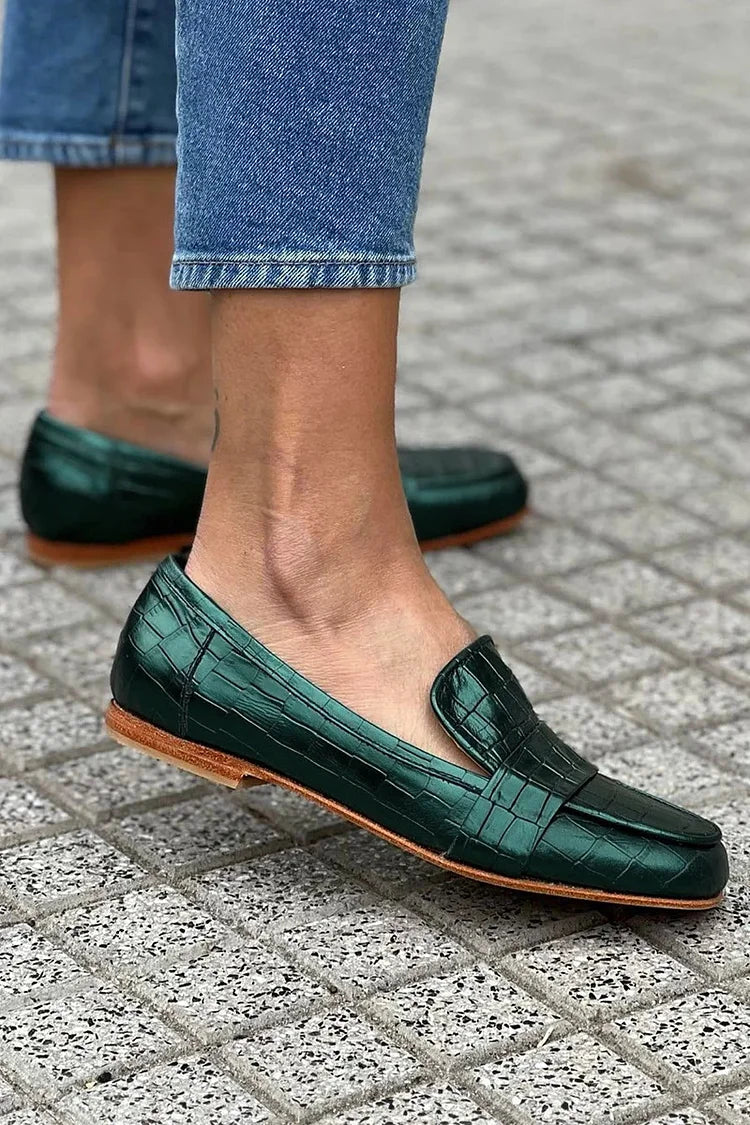 Ottilie | Loafer mit Krokodilstruktur