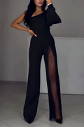 INES™ | MODERNER JUMPSUIT MIT WEITEM BEIN