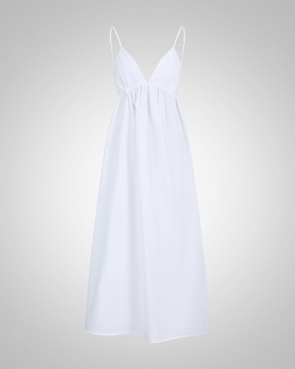 Damen Strand V-neckline Spaghetti Träger Midi Kleid
