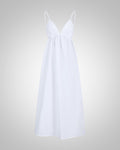 Damen Strand V-neckline Spaghetti Träger Midi Kleid