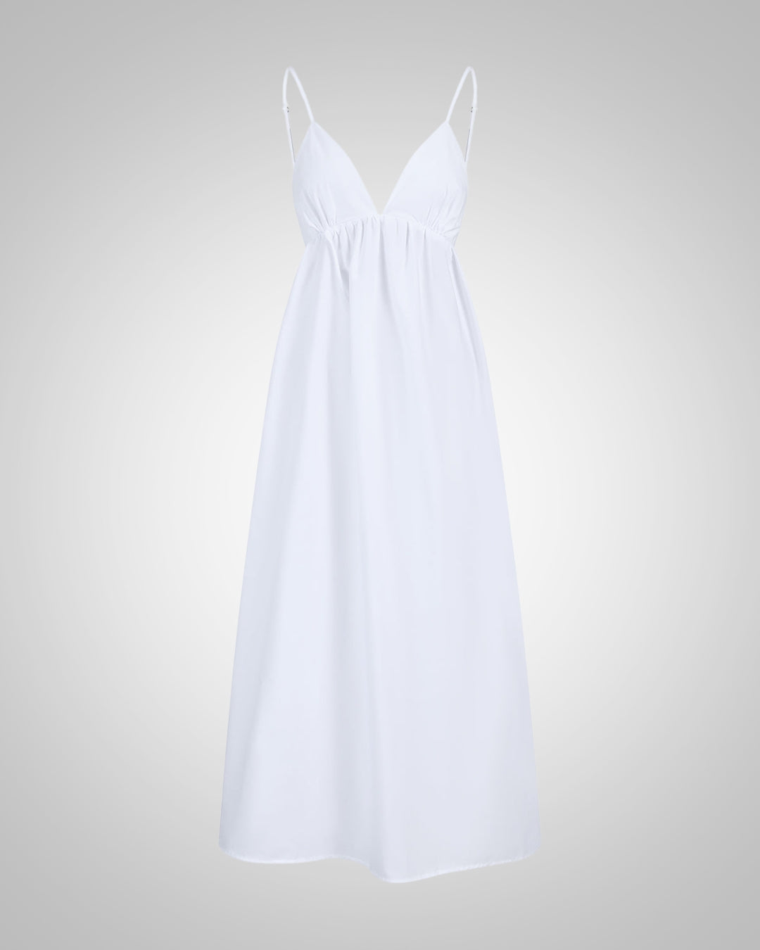 Damen Strand V-neckline Spaghetti Träger Midi Kleid