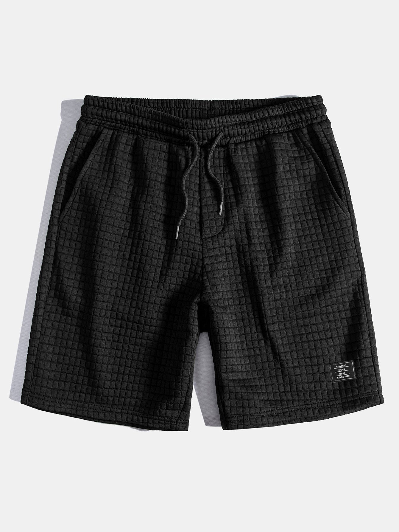 Kurzärmeliges Waffel-T-Shirt mit abgerundetem Saum & Shorts
