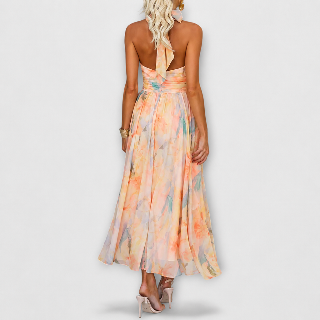 Elettra - Elegantes und fließendes Kleid mit offenem Rücken