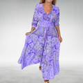 Damen Boho Festliches Drapiertes Maxi Strand sommerkleid
