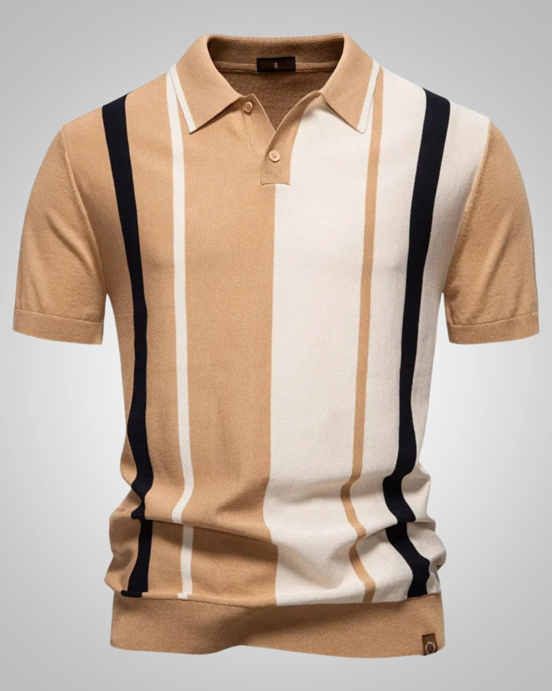 Herren Sommer Knopfleiste Stricken Poloshirt