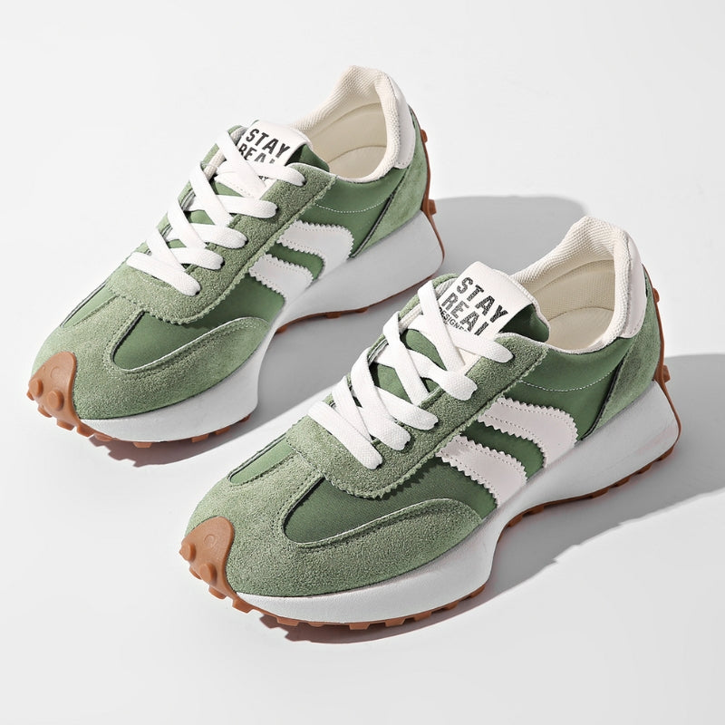 Remy | Damen Retro Sneaker Plateau Wildleder Laufschuhe