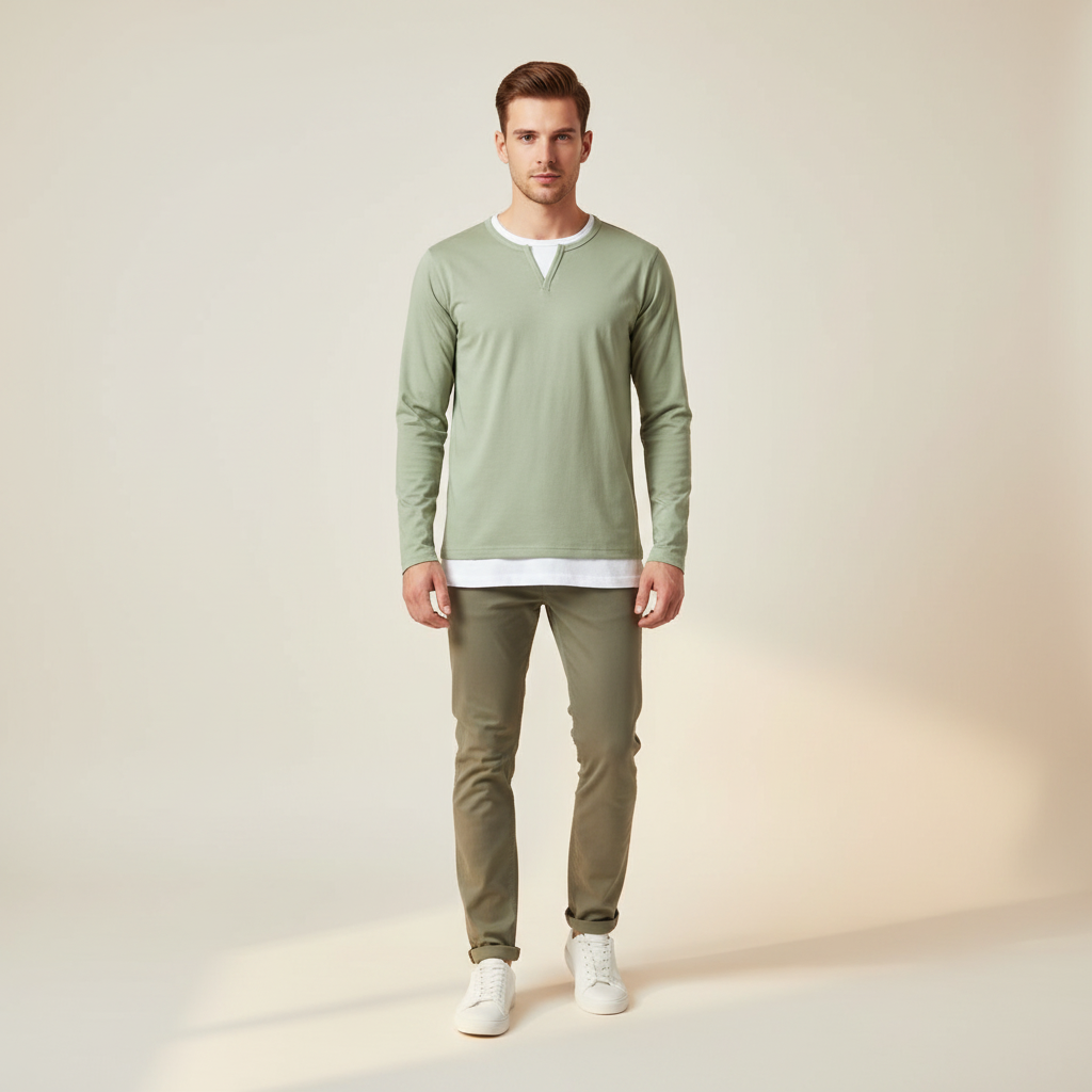 Daryl - Elegantes Langarmshirt mit V-Ausschnitt