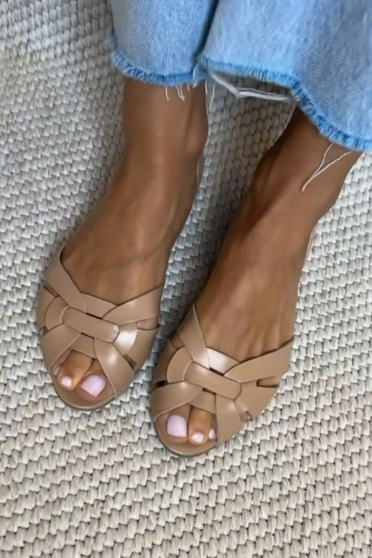Serafina | Geflochtene Sandalen in Naturfarbe