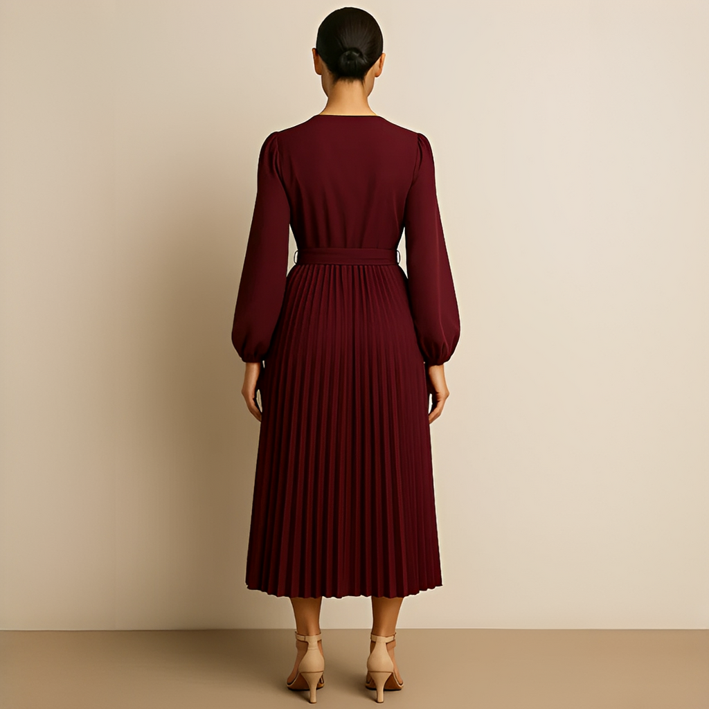 Naomi - Schickes Kleid mit V-Ausschnitt und Falten