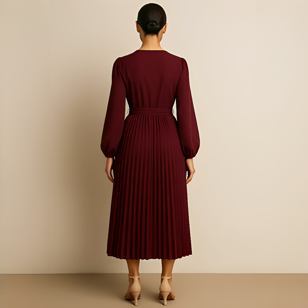 Naomi - Schickes Kleid mit V-Ausschnitt und Falten