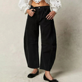 Damen Weite Cropped Alltags Jeanshose