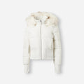Gesteppte Winterjacke für Damen mit flauschig besetzter Kapuze und breitem Rippbund am Saum