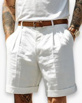 Leon | Herren Chino Shorts Pleated Bermuda Sommerhose Herren