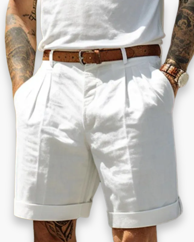 Leon | Herren Chino Shorts Pleated Bermuda Sommerhose Herren
