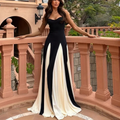 Damen Hochzeitskleid | Maxi | Schwarz-Weiß