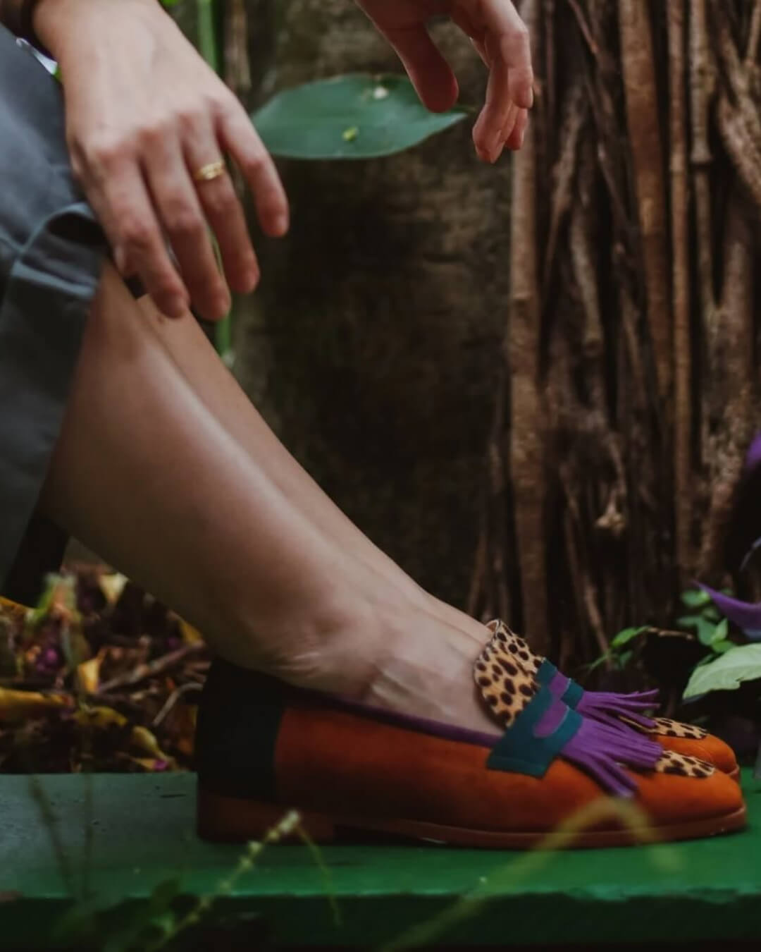 Birgit | Loafer mit Fransen und Tierprint