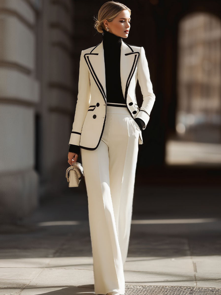 Mirela | Damen Leichter Hosenanzug Doppelreihig – Blazer Anzug Sommer Business 2026